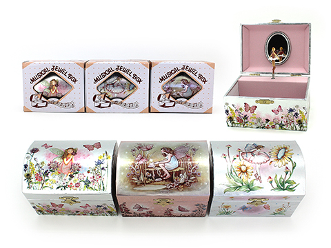 Dome Shape Butterfly Musical Jewelry Box 